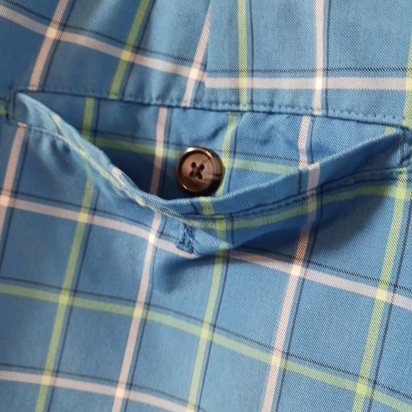 Mens  Izod Xtreme Function Blue  Plaid Golf Shorts  Size 36 - Picture 5 of 11